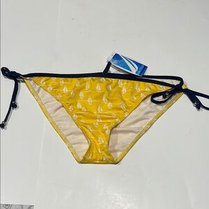 πNautica NWT sz 14 Yellow white navy Sailboat Print Bikini Bottom $51